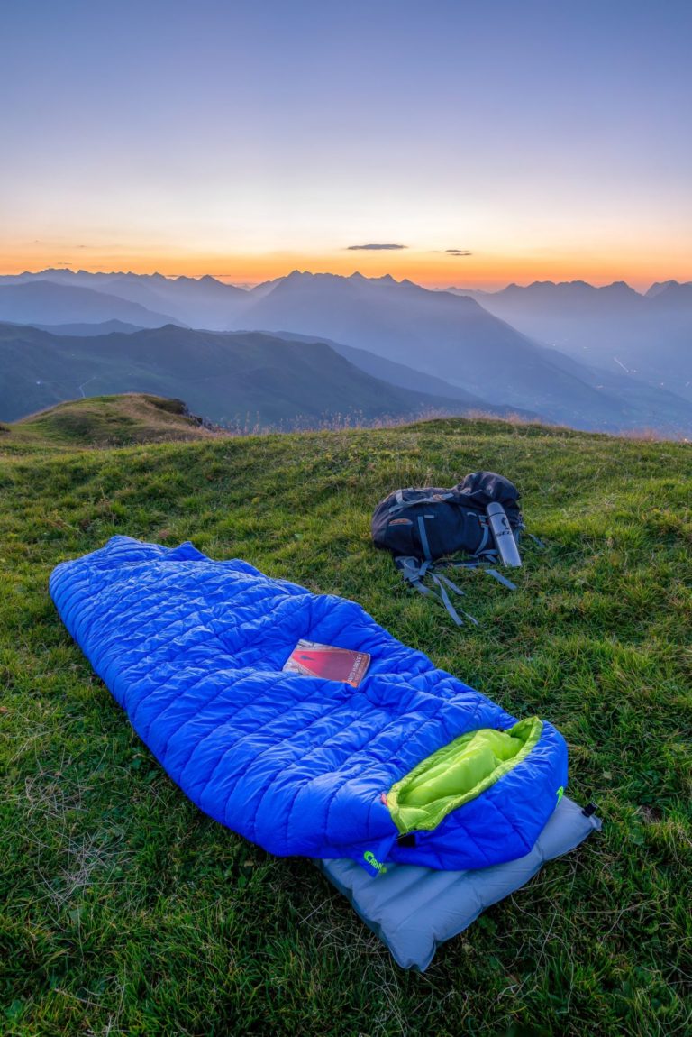 picture of mummy sleeping bag in grass