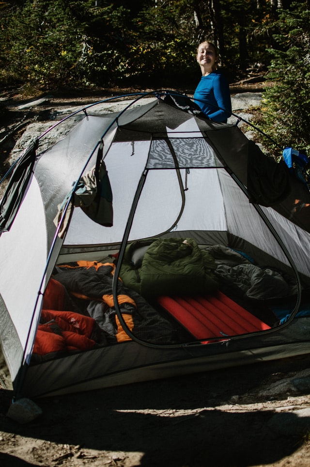 inside of tent