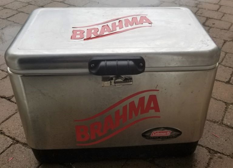A cooler used for camping without electricity
