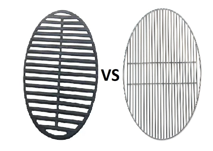 cast iron grill grate vs stainless steel