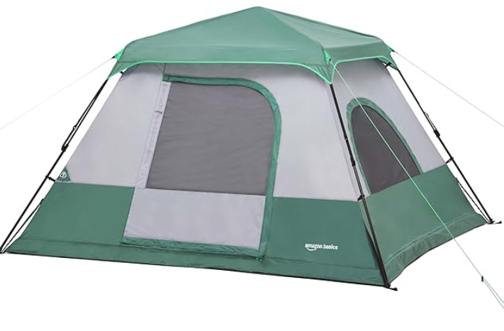 Green and grey 6 person cabin tent