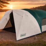 Coleman tent at sunset
