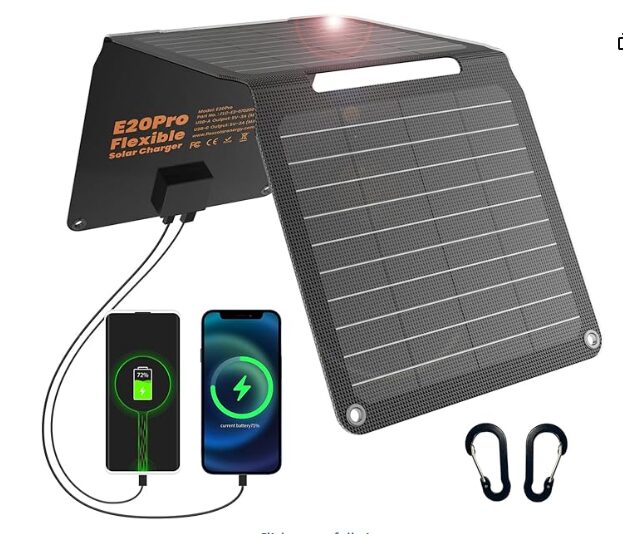 20 watt folding solar panel for camping