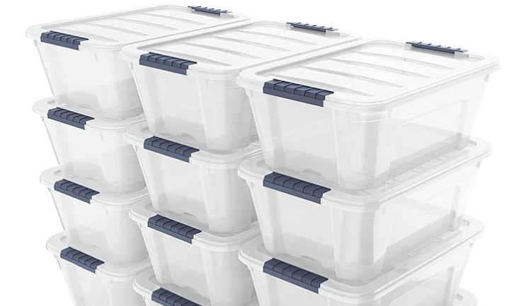 Clear food storage bins for camping
