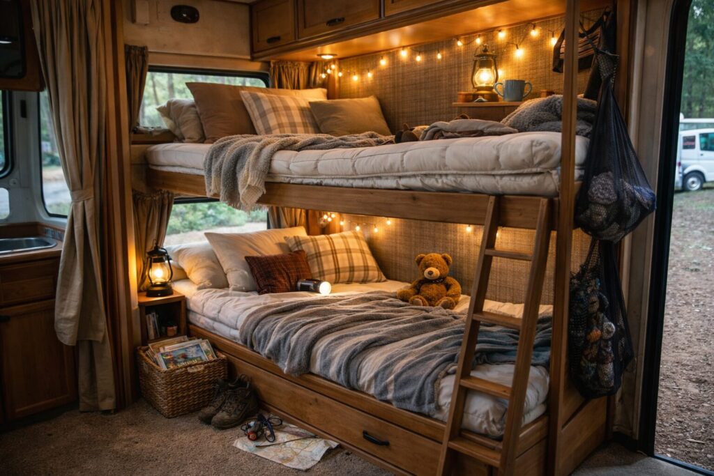 Extremely comfy RV bunk beds